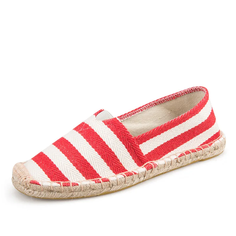 

2020 Spring Women/men Loafers Plaid Espadrilles Woman Casual Shoes Black Flats Cotton Slip on Flat Shoes zapatos mujer 8027N
