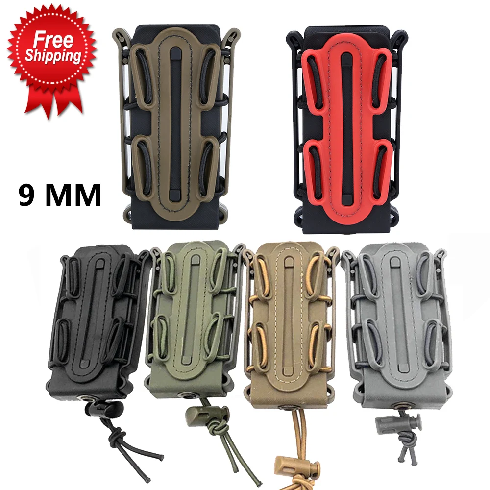 

9MM Tactical Magazine Pouch Bag Large Capacity Molle System with Adjusted Rope Belt Holder Gun Accessory for Hunting