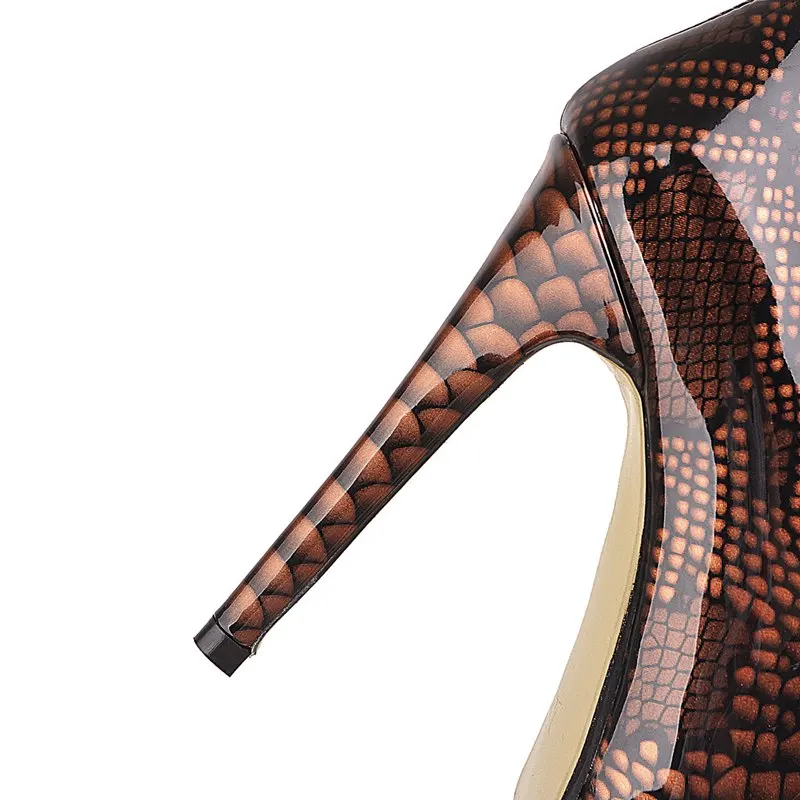 

Coolcept Thigh High Boots Women Plus Size 33-46 Snake Print Sexy Pointed Toe Zipper Thin Heels Winter Shoes Women Over Knee