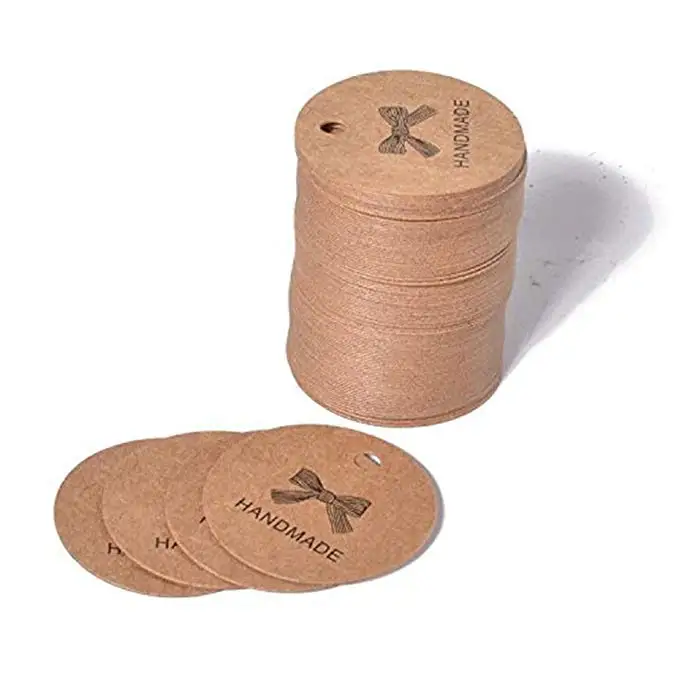 Бирки ручной работы с бантом 300 шт. отверстием для украшения свадебной вечеринки