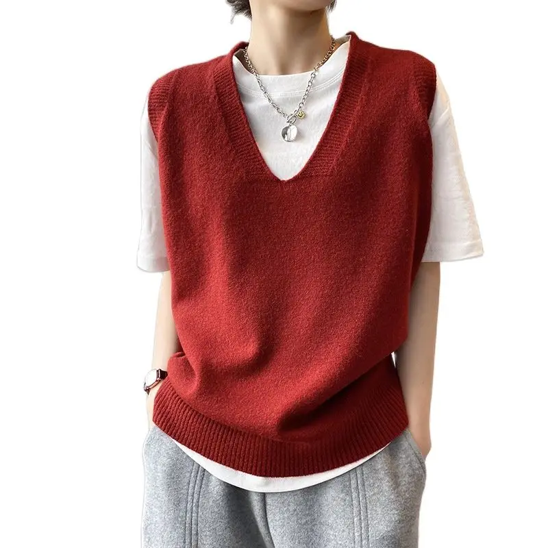 

Женский кашемировый жилет большого размера, модный вязаный свитер, женский жилет, шикарный свитер, топы, женская одежда, наряды