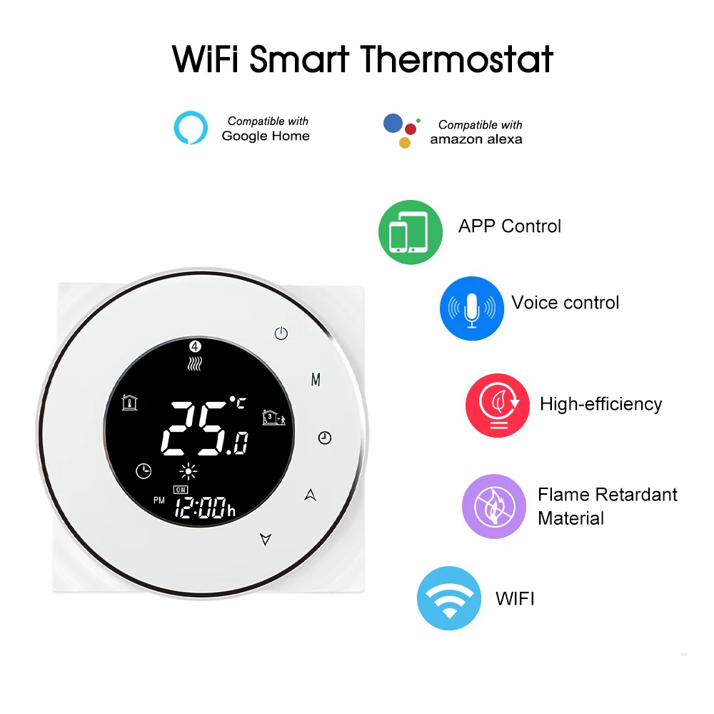 Электрический нагревательный термостат умный WiFi контроль температуры Лер туя программируемый Голосовое управление с Amazon Echo/Google 16A-240V
