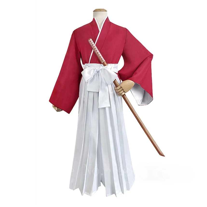

Japanese Style Costume Kimono Anime Cosplay Clothing Halloween Party Fancy Samurai Kendo Clothing Set Top Pants Belt