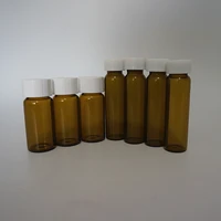 20pcspack 3ml to 60ml brown glass sample bottles with white plastic screw cap essential oil bottle for lab use
