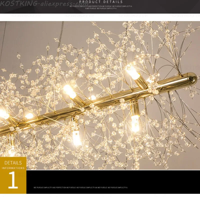 

Snowflake Chandelier Nordic Style Lamp Creative Personality Crystal Model Atmosphere Light Luxury Living Room Lighting
