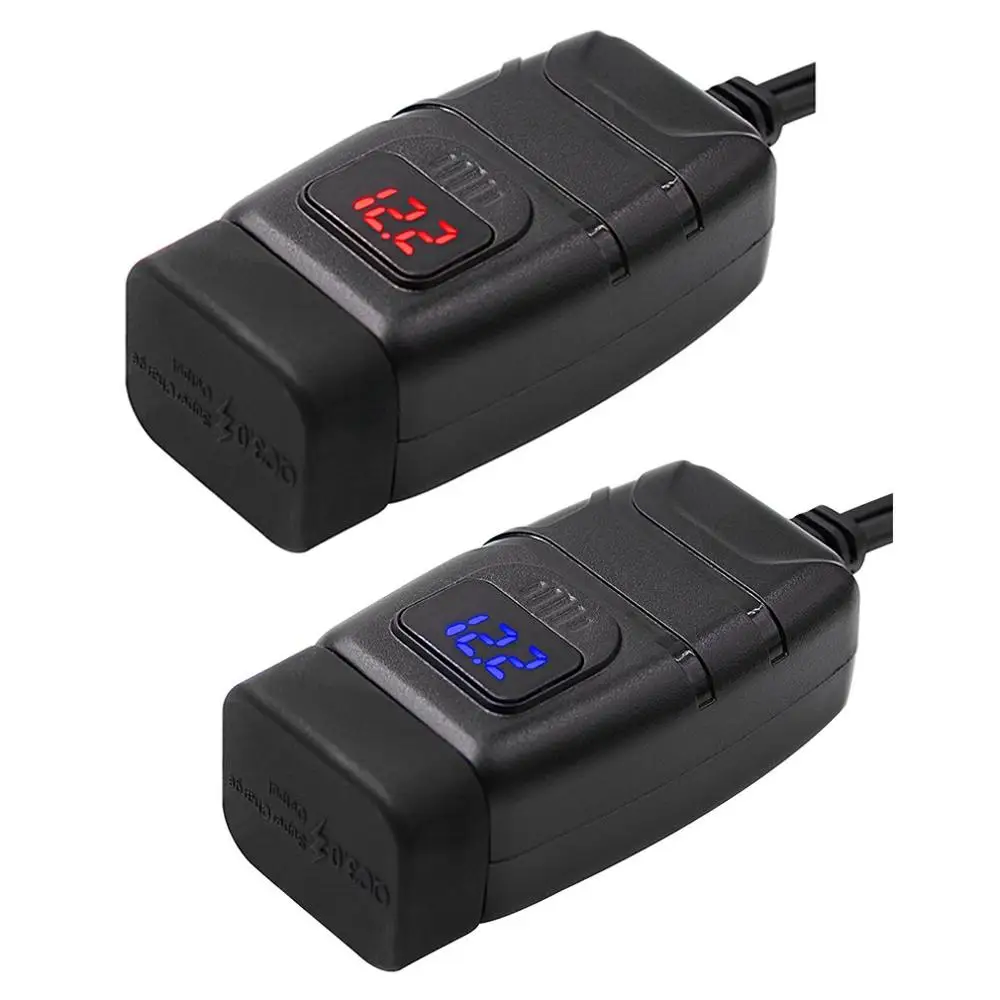 CS 854A1 квадратный двойной USB Супер быстрая зарядка + Вольтметр набор с подсветкой