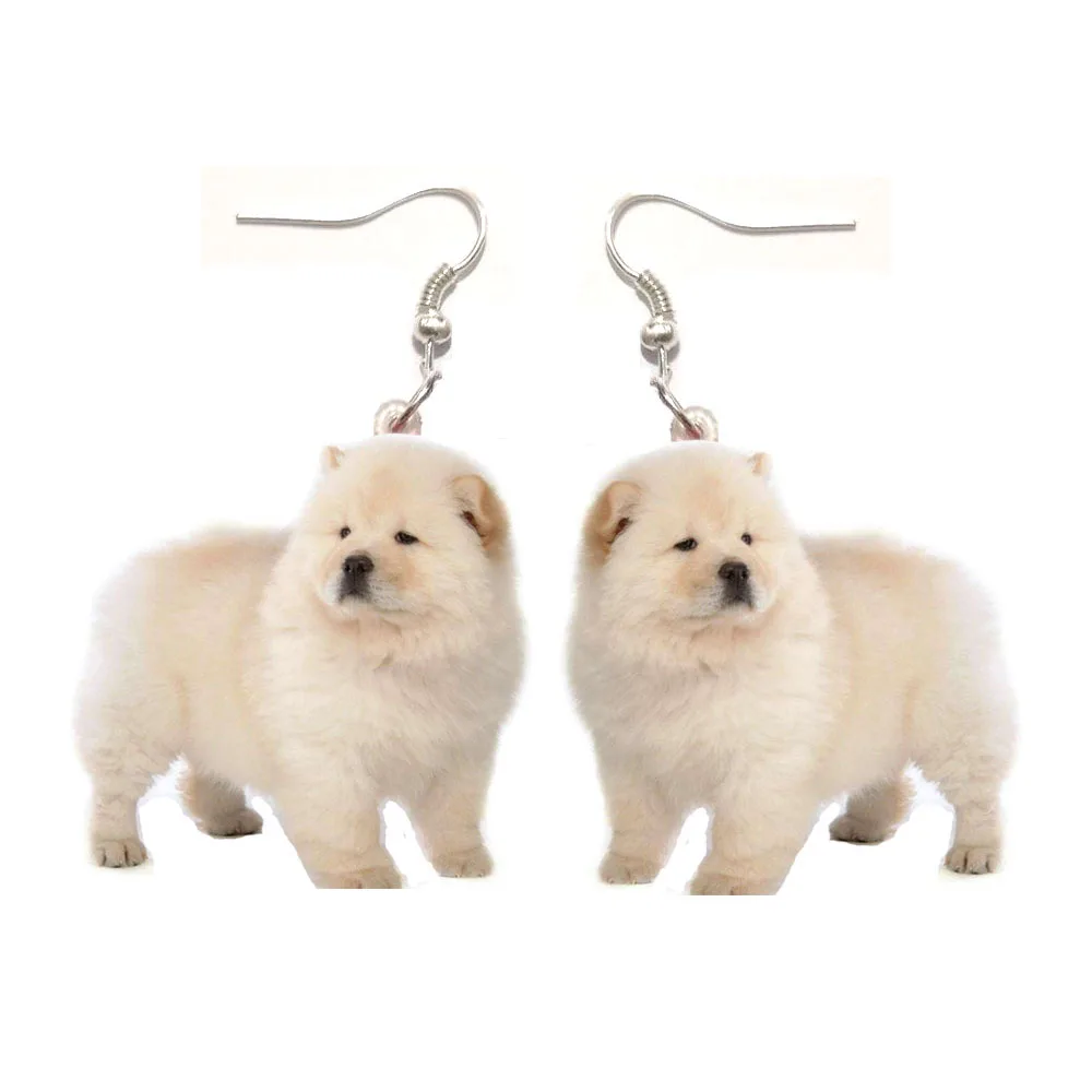 

1Pair Chowchow Acrylic Cute Chow Dog Earrings cute charms Earring Animal Jewelry Women Gift Girl Fashion jewelry Men Not 3D