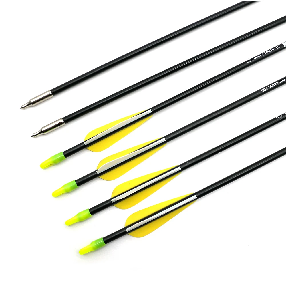 31 дюймы стекловолокно стрелка позвоночника 700 Диаметр 7 мм для изогнутый лук