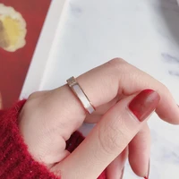 korean version of simple fashion shell micro inlaid hao stone color free titanium steel womens ring