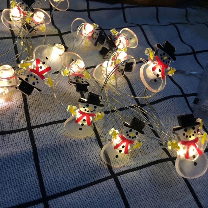 

Christmas Tree Snowman Elk Garland Holiday LED Light String Merry Christmas Decor For Home Christmas Ornament Navidad Natal