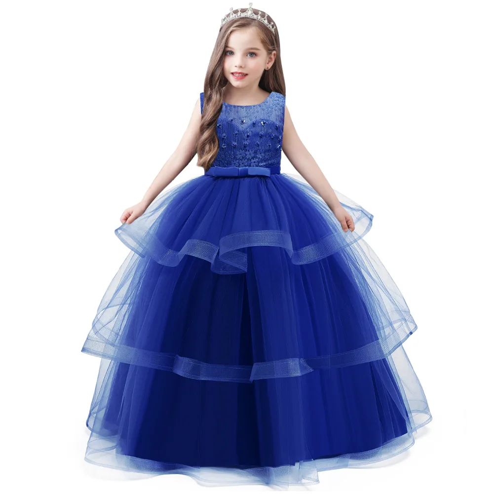Girls Communion dress Kids Wedding Elegant Flower Embroidery Party Tulle Princess Birthday Dress First Gown for | Детская одежда и