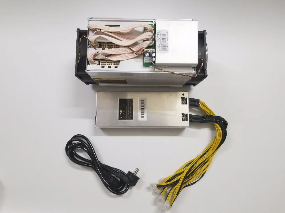Новейший добыватель Bitmain ANTMINER D3 17GH/s (с блоком питания) 1200 Вт на стене теперь