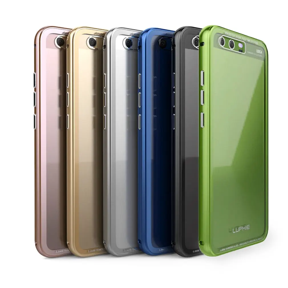 LUPHIE для HUAWEI P10 Plus чехол s металлическая рамка Прозрачный Закаленное стекло на