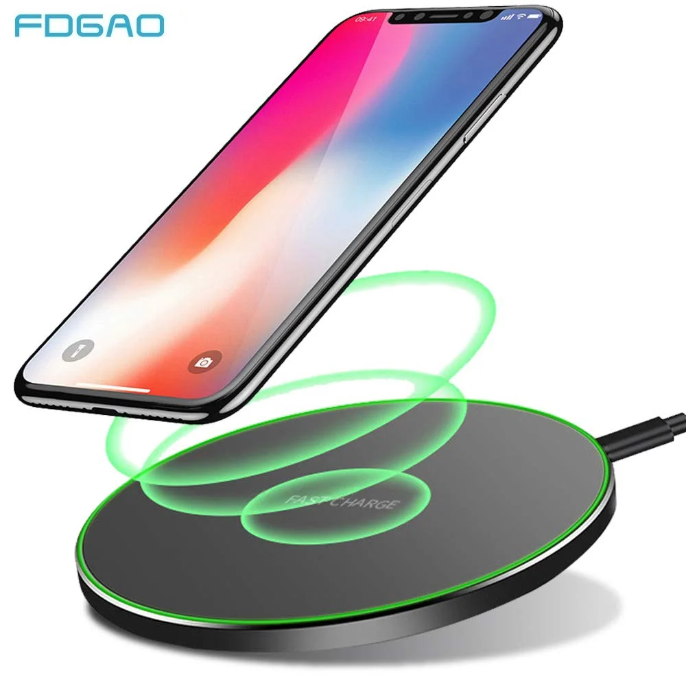 FDGAO 10 Вт Быстрое беспроводное зарядное устройство для samsung S9 S8 Note 9 8 USB Qi Индукционная зарядная подставка для iPhone 11 Pro XS Max XR X 8 Plus