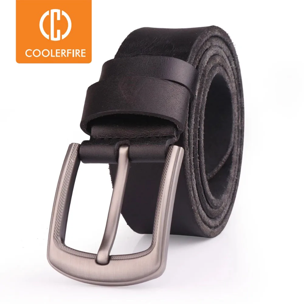 Men Top Full Grain 100% Cowhide Genuine Leather Belt With High Quality Zinc Alloy Buckle Bekts For Men TN001
