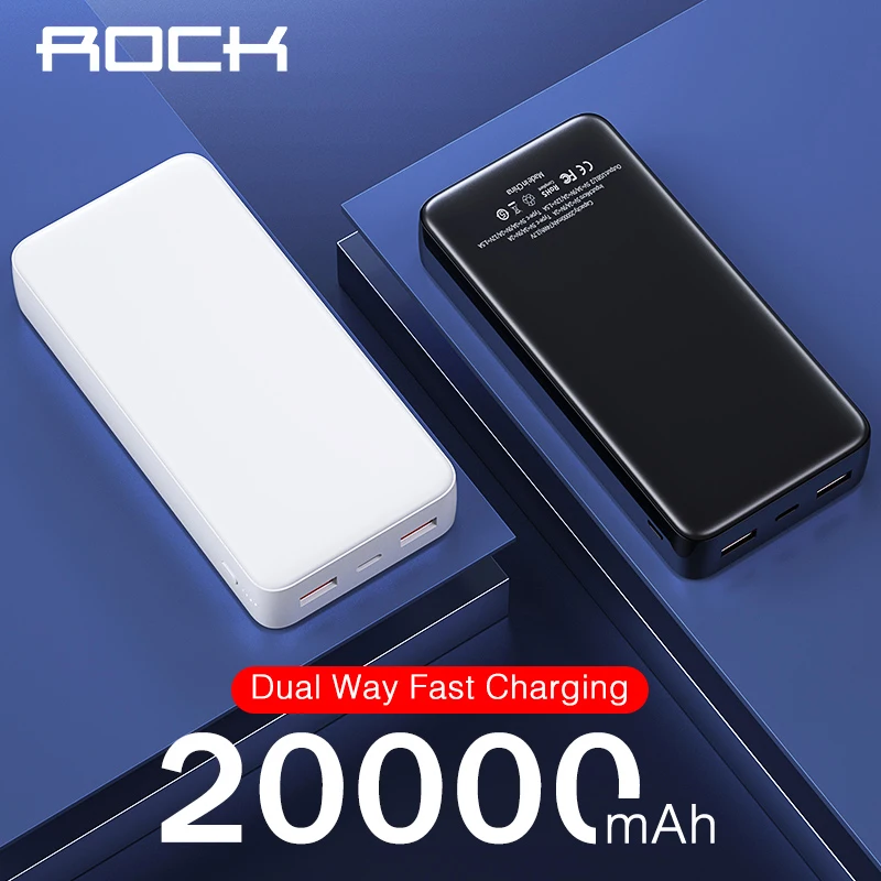 Портативное зарядное устройство Rock 20000 мАч PD USB C быстрая зарядка внешний