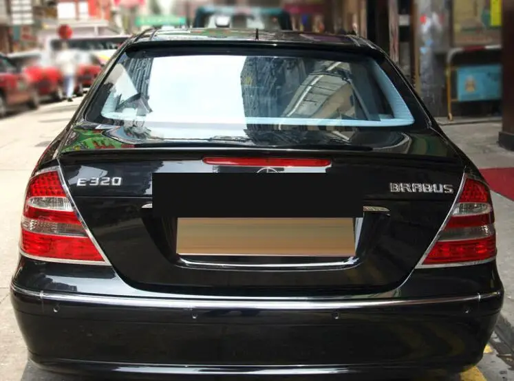 Для W211 спойлер на крыше 2003-2006 Mercedes W211 E-class E200 E260 надрезаемая подкладка, ABS пластик Материал заднего крыла автомобиля Цвет задний спойлер