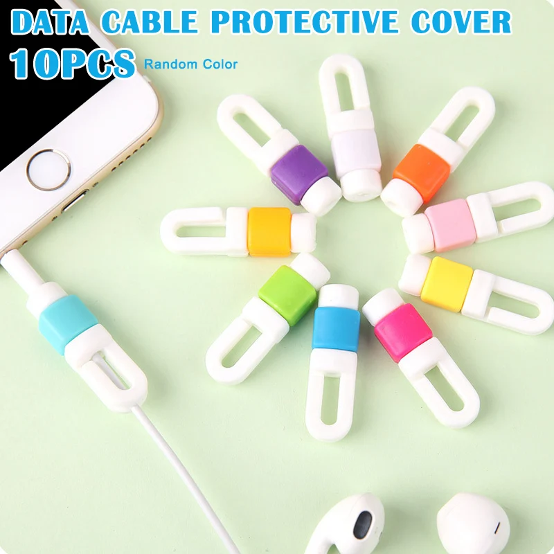 10 шт./компл. мини USB кабель протектор для iPhone 6/7/Plus iPad данных наушники кабели