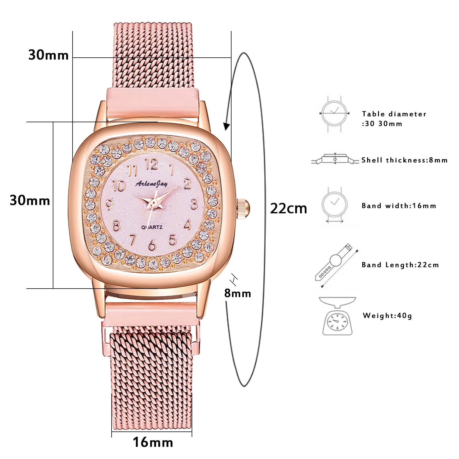 

Women Casual Quartz Stainless Steel Strap Watch Analog Watch Rhinestone Watch Women Quartz Wrist Watch Montre Bracelet Set