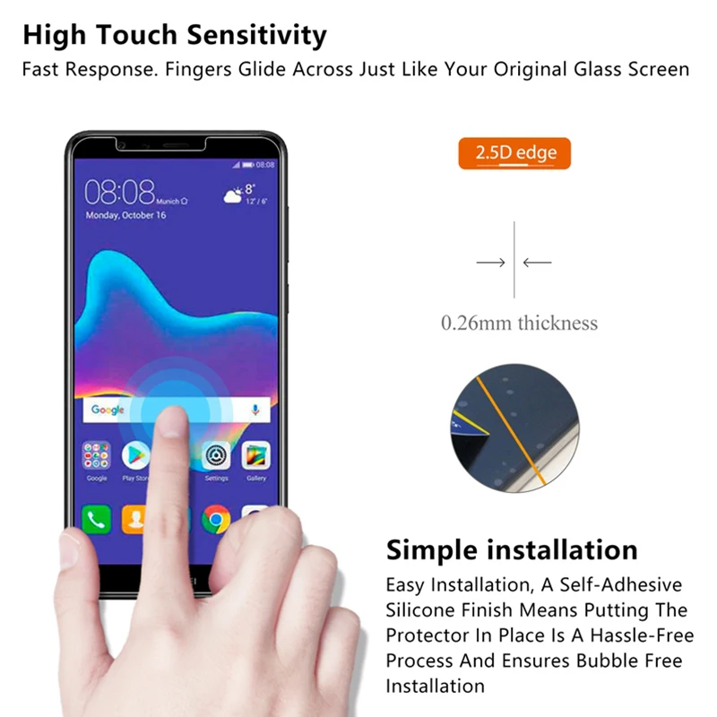Ударопрочное закаленное стекло HD для Huawei Nova 4E 4 3E 3 жесткое защитное на Lite 2 Plus
