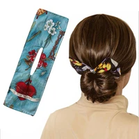deft bun women fashion fabric hair bands hair rope summer knotted wire headband print hairpin braider maker easy to use