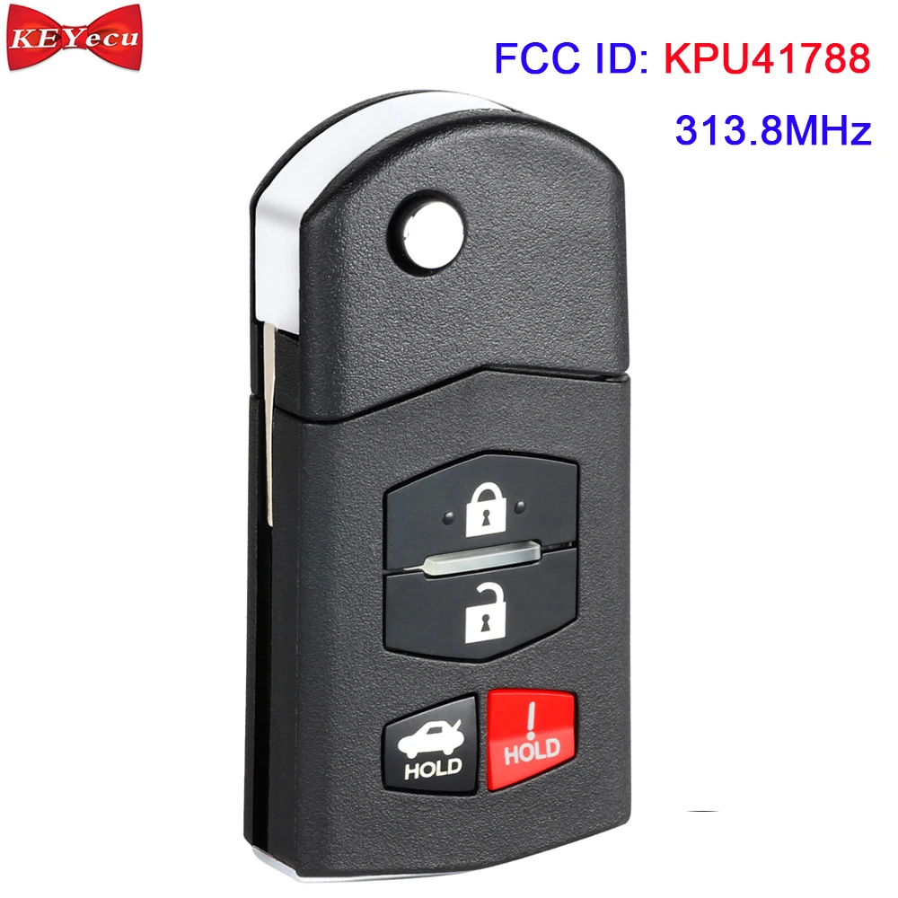 KEYECU для Mazda 6 RX 8 2005 2006 2007 2008 дистанционный ключ Fob 313 МГц 4 кнопки FCC ID KPU41788|Ключ от