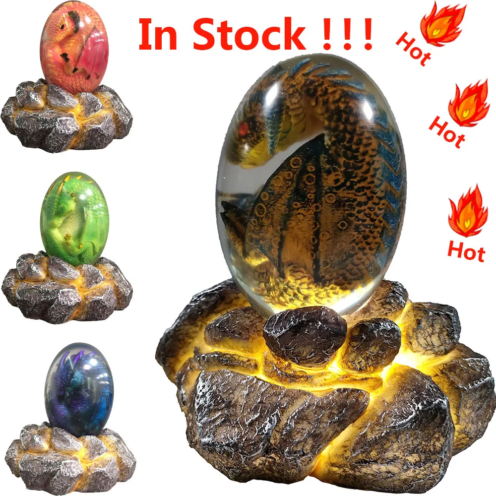 

Lava Dinosaur Egg Crystal Reiki Dragon Egg Game of Thrones Resin Charms Sculpture Souvenir Collection Gifts Decorations for Home