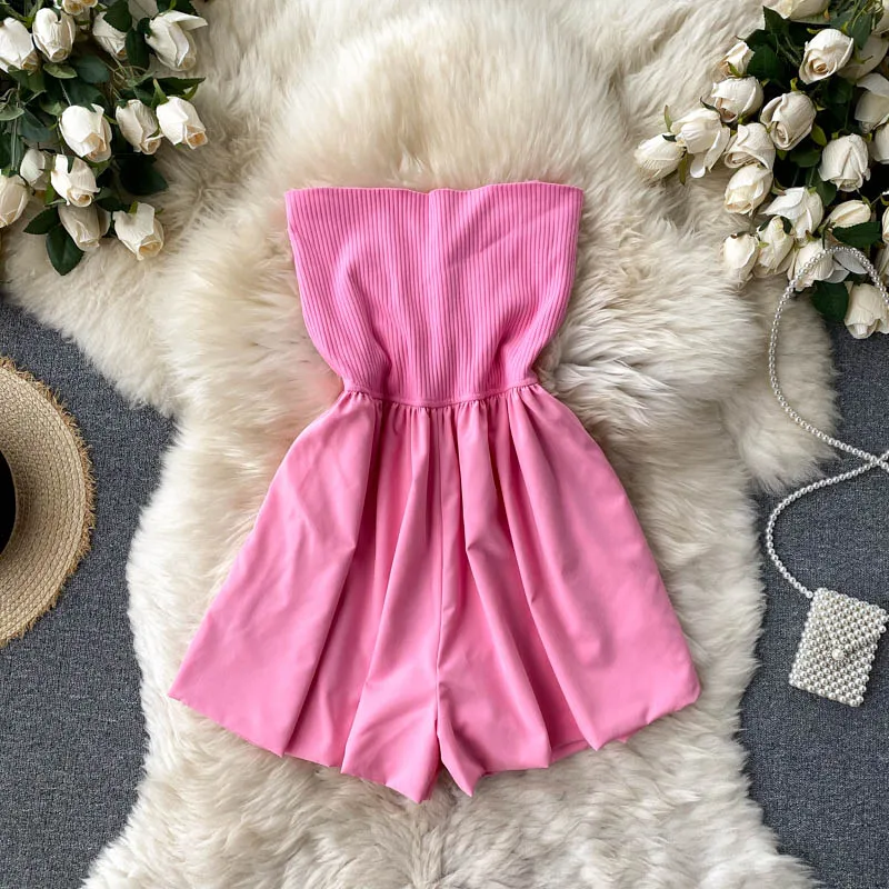 

Women clothing sexy jumpsuits for woman off shoulder solid color womens jumpsuit sleeveless omighty monos mujer ins