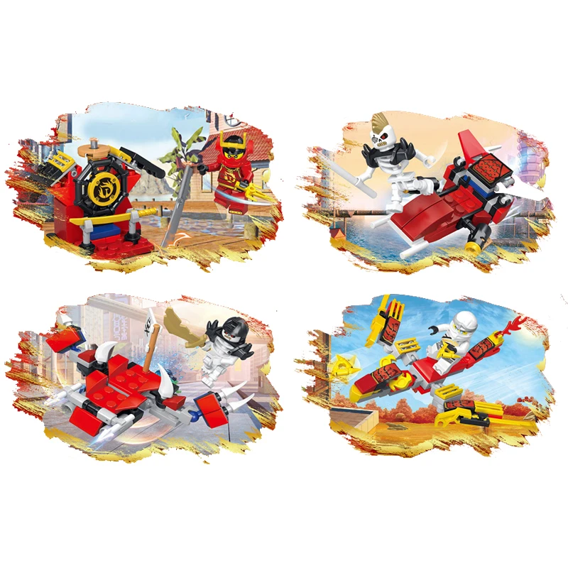 Совместимы с ninjagoo Mech две формы фигурки мини-героев оружием Zane Lloyd ninja строительные