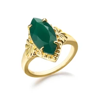 gz zongfa luxury custom natural agate green jewelry 925 sterling silver charm vintage women and mens wedding couple rings