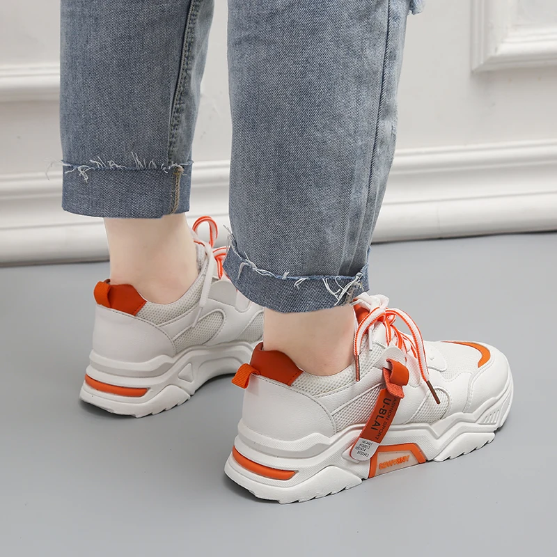 

Women Chunky Sneakers 2020 Fashion Women Platform Shoes Lace Up Breathable Air Vulcanize Shoes Women Female Trainers Dad Shoes