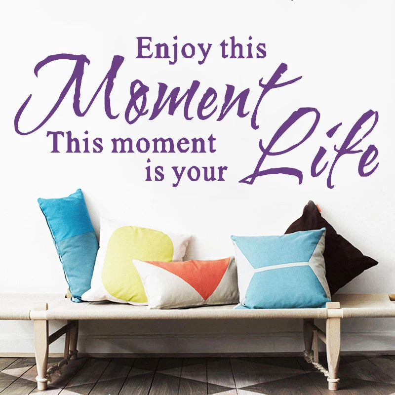 

Decal for Enjoy This Moment Life Phrase Quote Vinyl Wall Sticker Living Room Bedroom decoration Removable Home Wall Decor RU448
