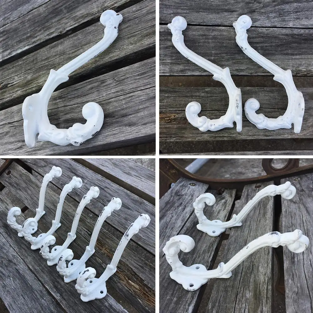 

Two Pre-Drilled Holes Vintage Style Cast Iron Wall Coat Hooks Hat Hook Hall Tree 5 1/3 inch Wall Hanger Coat Key Hook