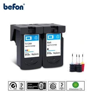 Чернильный картридж для Canon PG512 CL513, Pixma MP230 MP250 MP240 MP270 MP480 MX350 IP2700, совместимый с befon, PG 512 513 XL