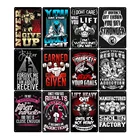 Знаки для тренажерного зала, Оловянная живопись, металлическое рандомное украшение, металлическое настенное искусство, постер для спортсменов в стиле ретро, железная пластина, домашний декор 20x30 см