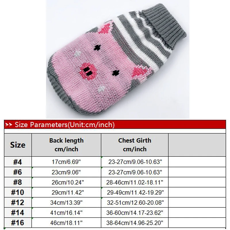 pink pig Милая Одежда для собак и кошек, милый мультяшный свитер со щенком, пальто, мягкие теплые куртки для питомцев, осенне-зимние пальто для маленьких собак, кошек, чихуахуа - Цвет: pink pig