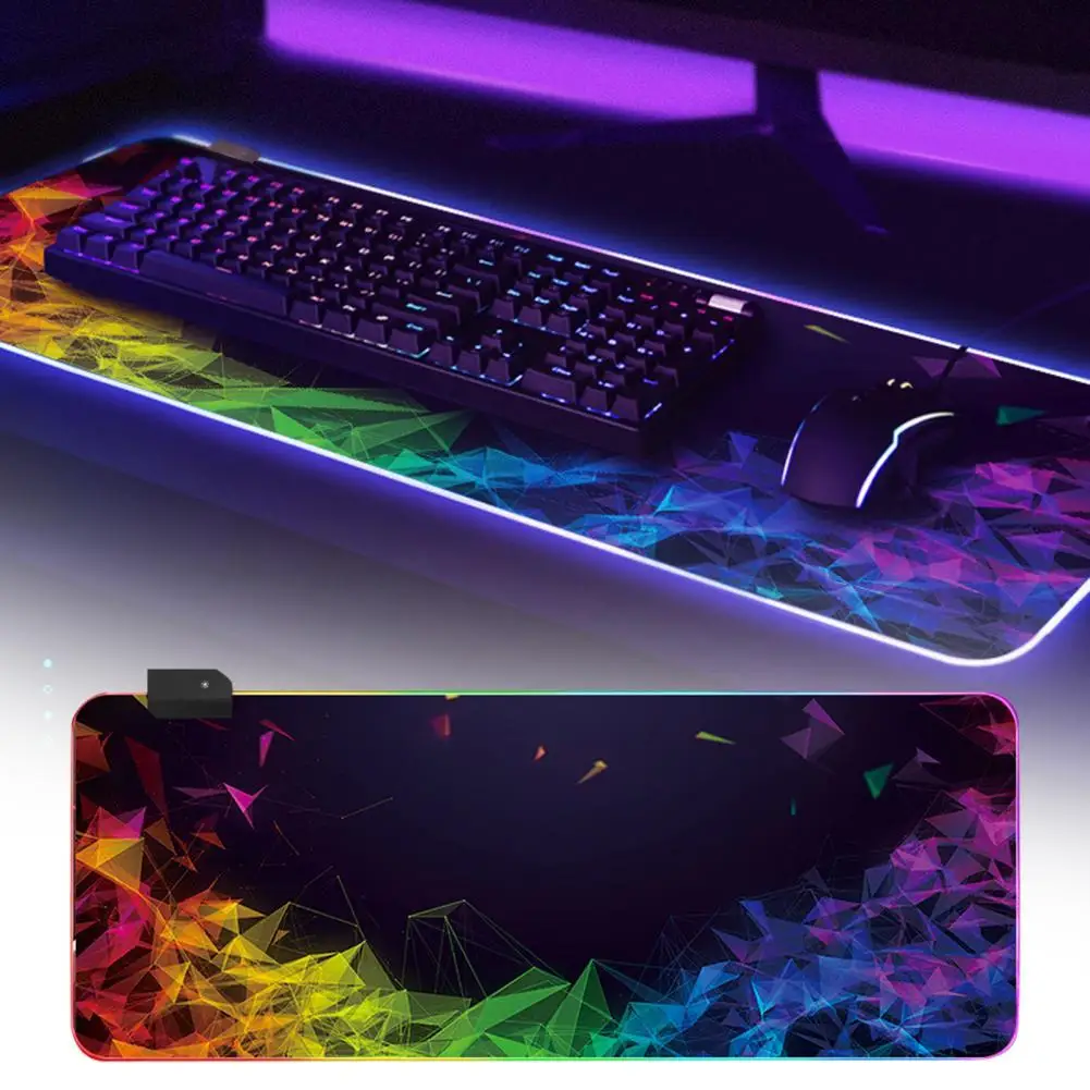 

Anti-slip Large Rubber Base Colorful Luminous RGB Gaming LED Mouse Pad Mat for Computer