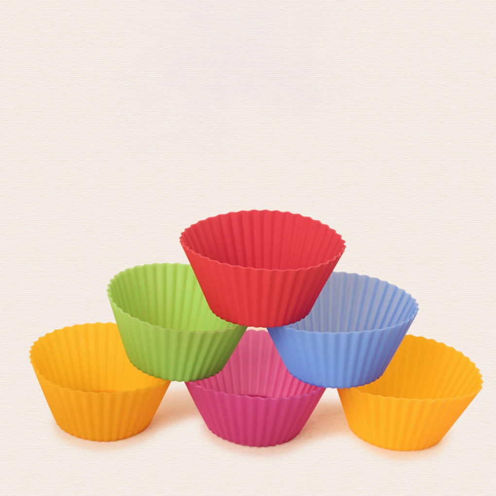 

8pcs Silicone Cupcake Liners Reusable Baking Cups Multi-color Cupcake Cases Baking Tools