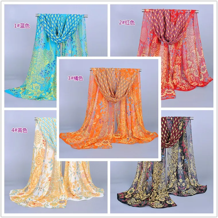 Женские Модные шифоновые шарфы для девочек пончо накидки женский шелковый шарф