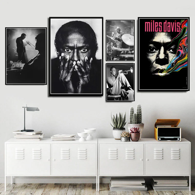 Винтажная ретро картина NT145 с изображением Майлса Дэвиса голубой джаз искусство