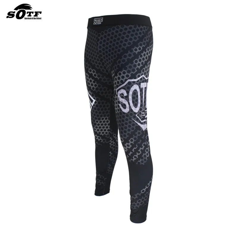 SUOTF Муай Тай ММА Fightwear Боксерский набор компрессионные Джерси Брюки Шестигранная печать Рашгард кикбоксинг плотная длинная футболка брюки - Цвет: Pant