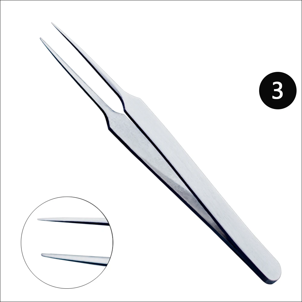 

1PCS Professional Tweezers 3 Designs for Nail Art/Face Care/Eyelash Extension Blackhead Acne Blemish Pimple Remove Tools