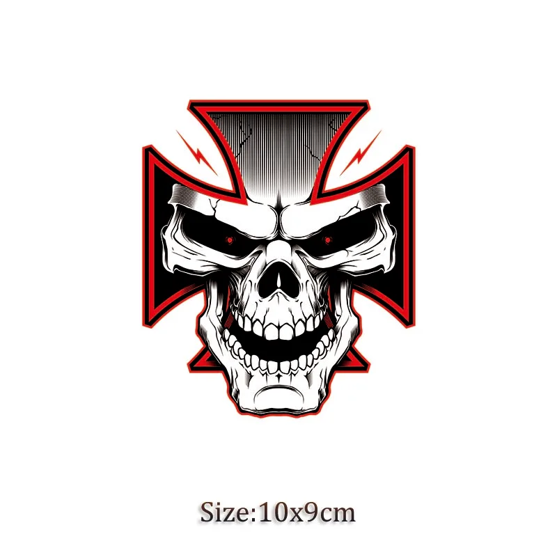 Термотрансферная наклейка с черепом в стиле панк аксессуары для одежды