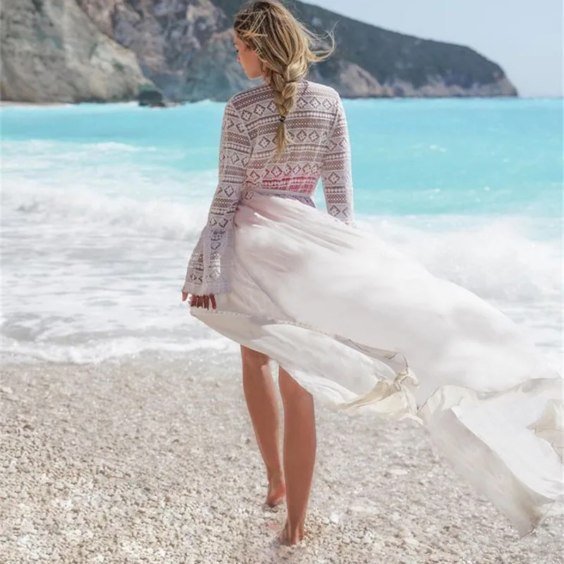 Пляжный комбинезон для женщин белый купальный костюм накидка накидки прогулок