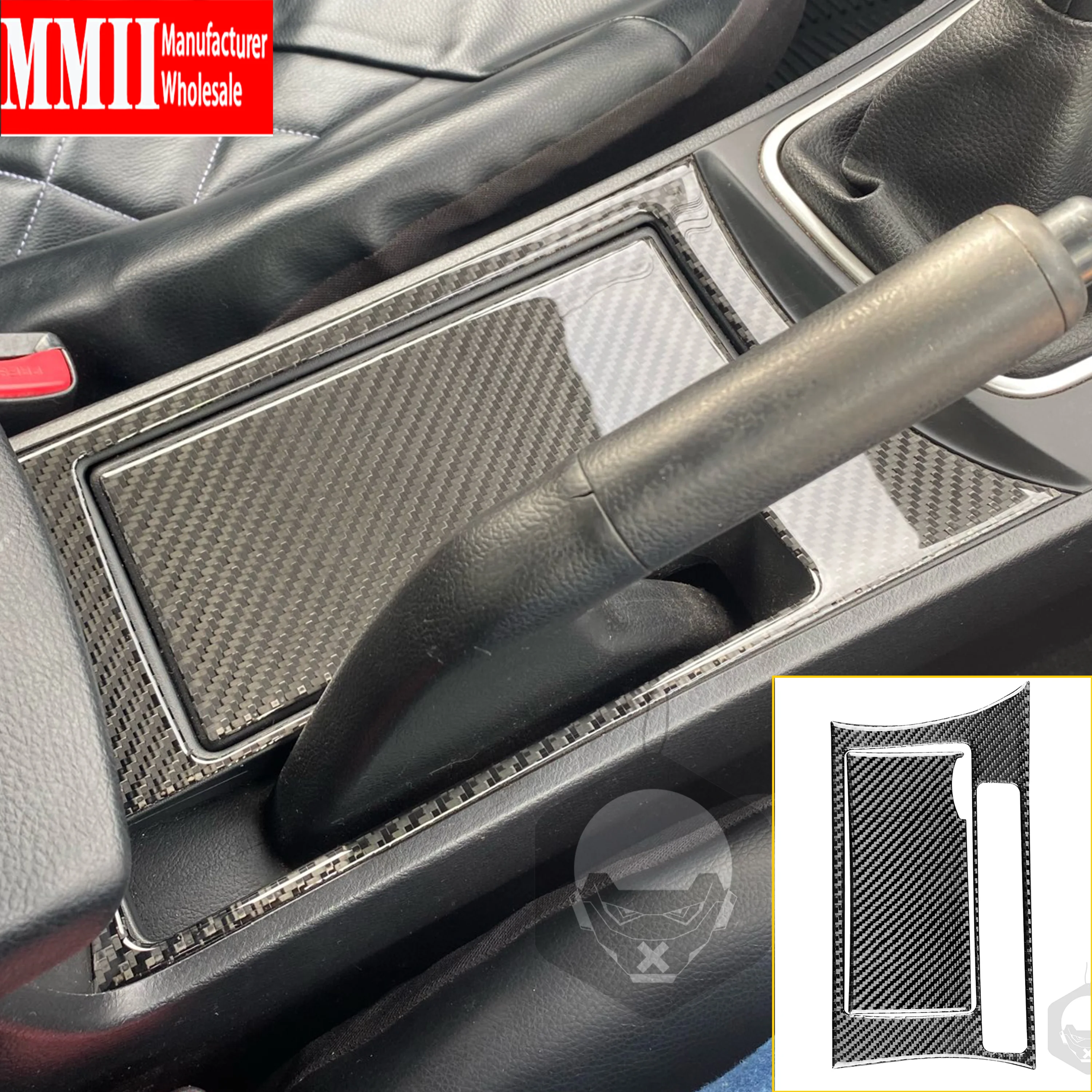 For Mazda 3 Axela 2010 2011 2012 2013 Carbon Fiber Center Console Cupholder Handbreak Panel Sticker Cover Accessories LHD RHD