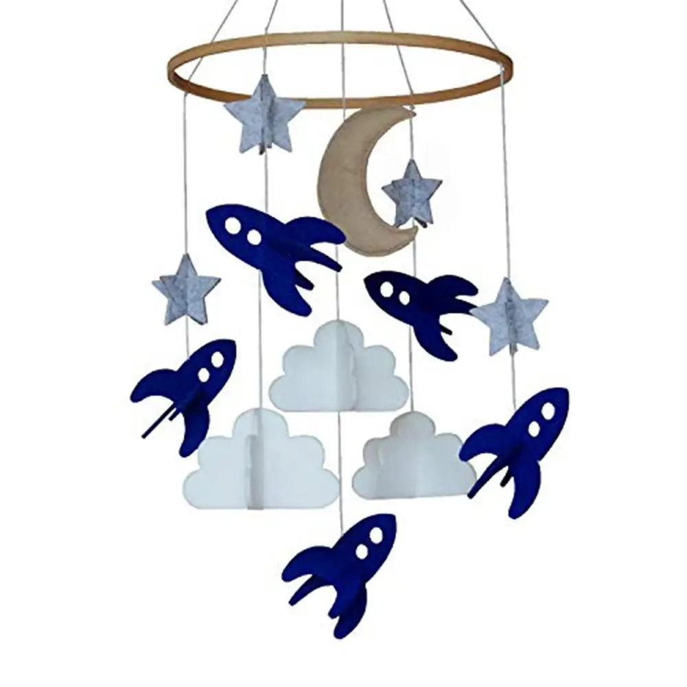 

Baby Crib Dream Catcher Mobile Spaceships Stars Clouds Moon Felt Hanging Dreamcatcher Nursery Bedroom Decor Dropshipping