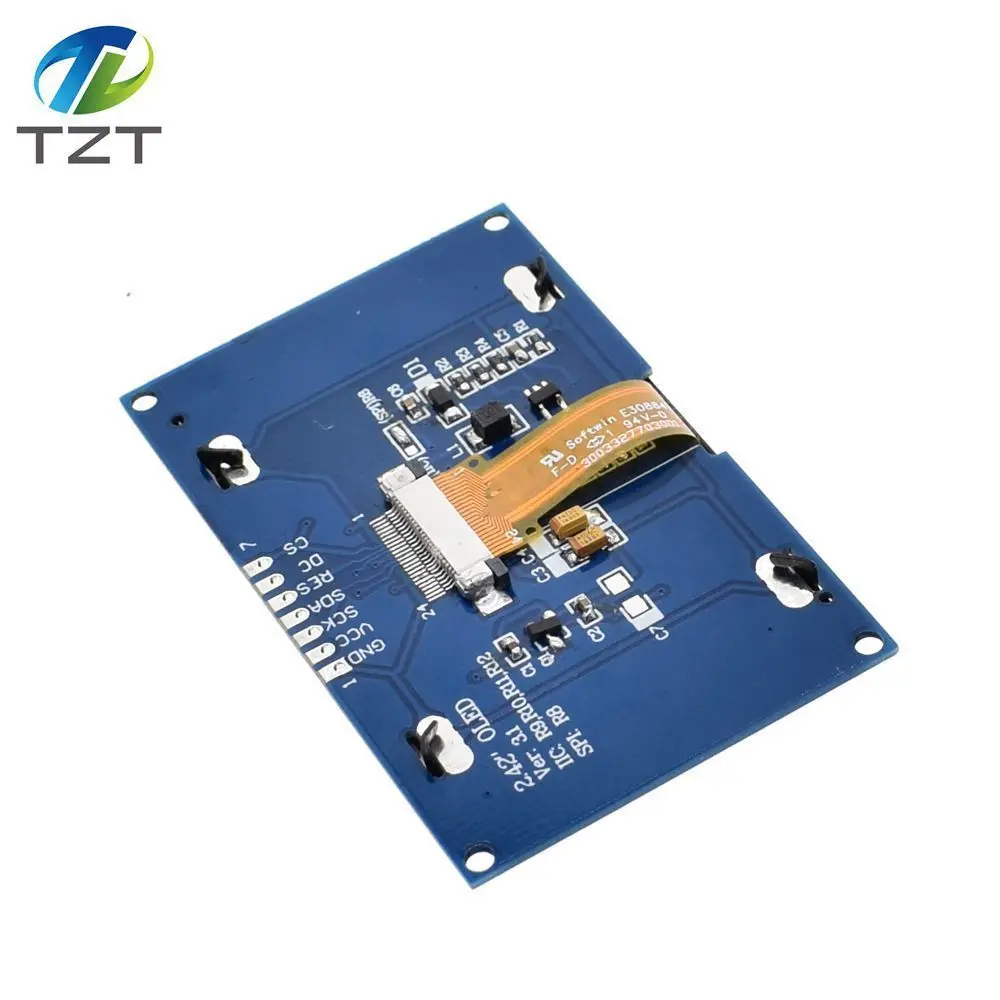 TZT цифровой ЖК-экран 12864 128X64 OLED дисплей модуль C51 плата для Arduino белый SSD1309 STM32 Diy Электронный 2,4" 2,42 дюймов