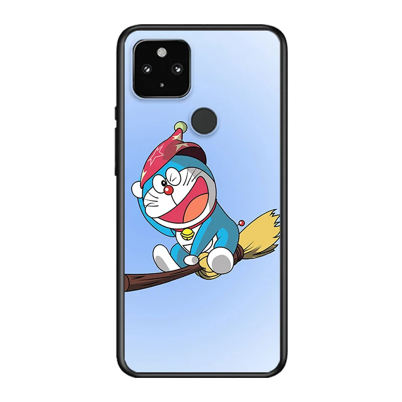 

Lovely Anime Cartoon Ddoraemon Soft TPU Silicone Black Cover For Google Pixel 5 4A 5G 4 XL Phone Case