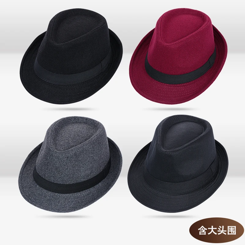 Фетровая шляпа в стиле джаз английском Мужская винтажная шерстяная фетровая