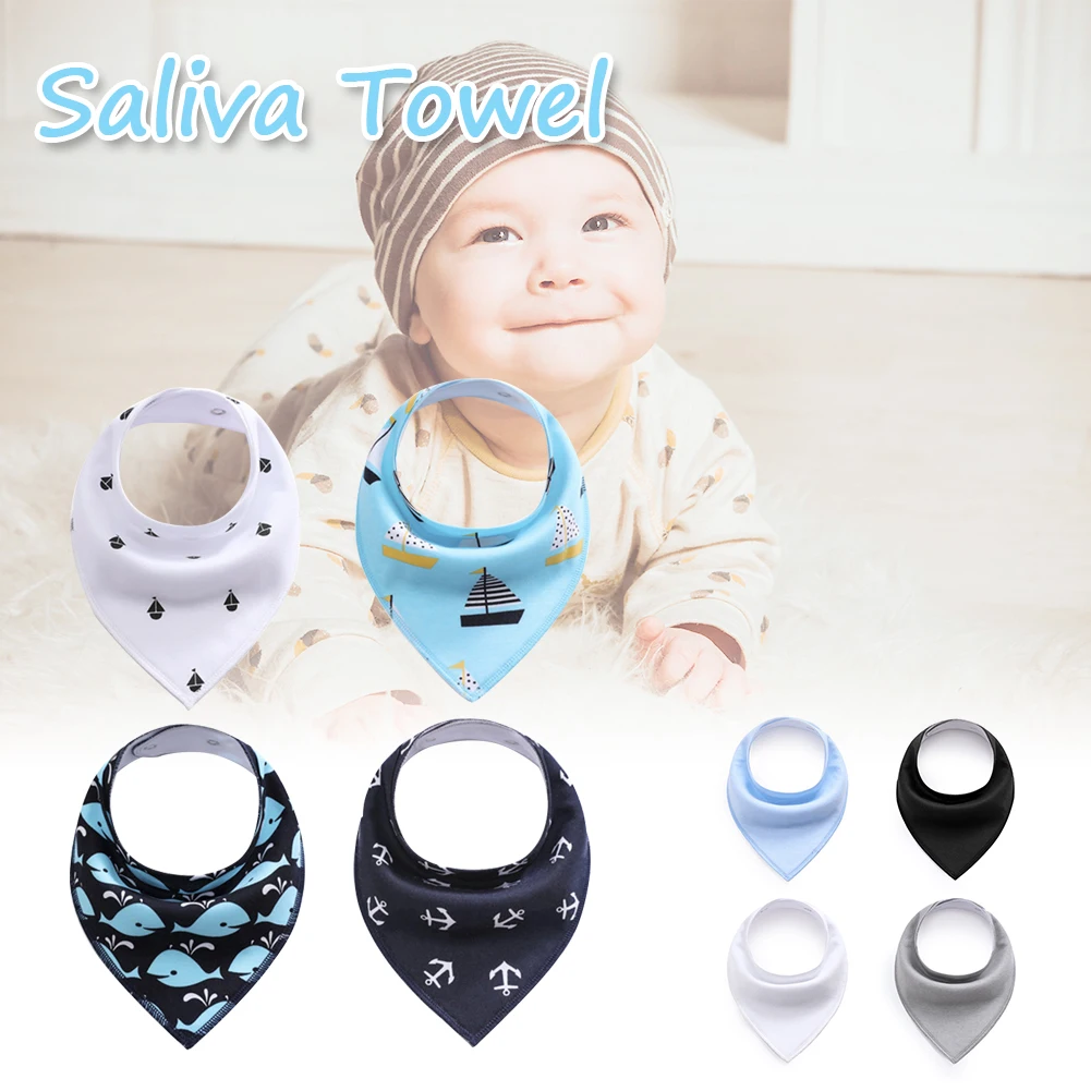 

4pcs Saliva Towel Super Absorbent Triangle Quick Drying Washable Soft Baby Bandana Cotton Blend Newborn Drool Bibs Feeding